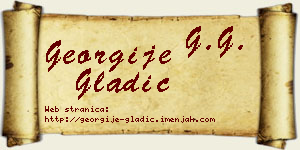 Georgije Gladić vizit kartica